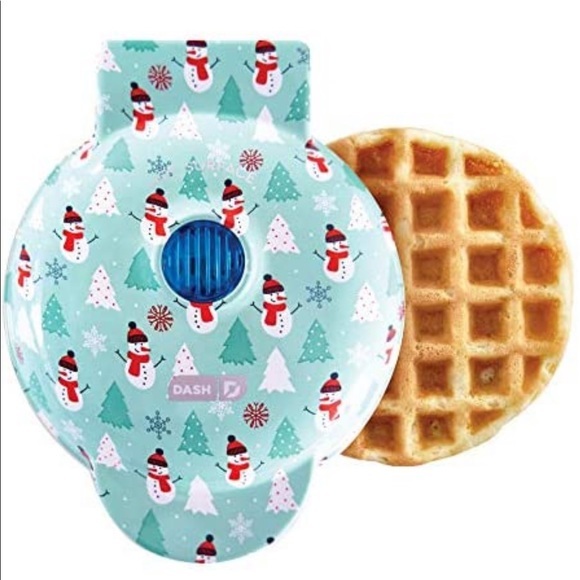 Dash Snowman Mini Waffle Maker, Blue - Picture 3 of 7